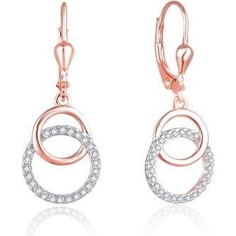 Beneto, Ohrringe, Stylish bronze earrings with zircons AGUC2707-RHR (L)