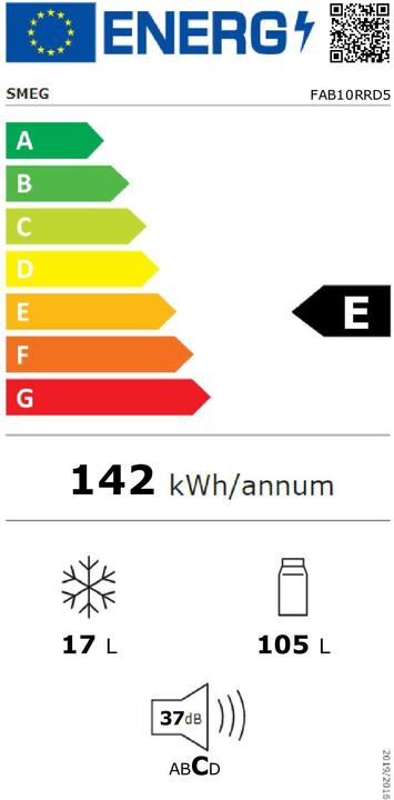 Etichetta energetica Smeg Stile retrò FAB10RRD5 (122 l)