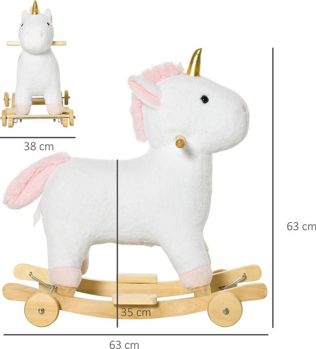 Image du produit Homcom Jouet à bascule, Triceratops, Licorne