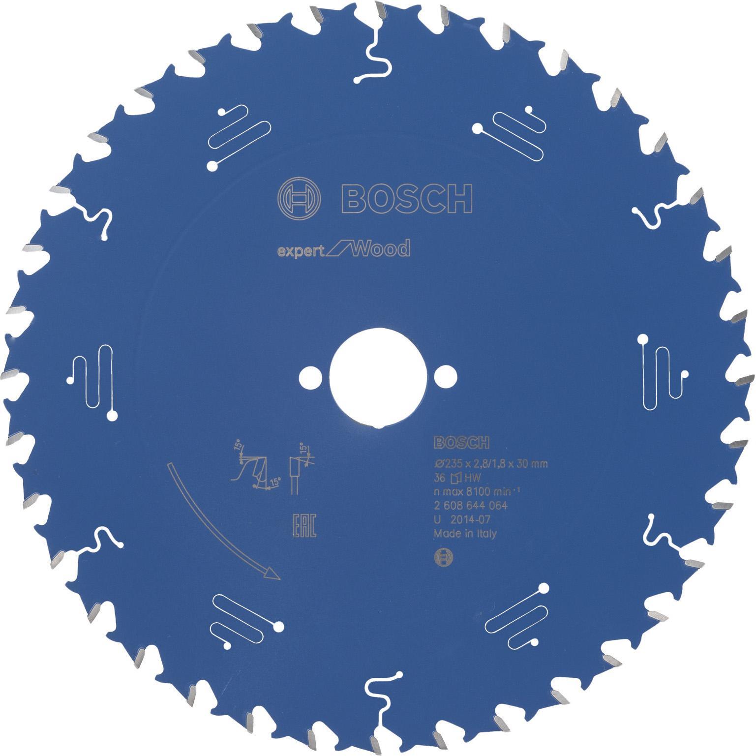 Bosch Professional Zubehör, Sägeblatt, Kreissägeblatt Expert for Wood, 235 x 30 x 2,8 mm, 36