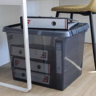 Actual product image Helit Aufbewahrungsbox Comfort-line, 52L, grau-transparent (52 l)
