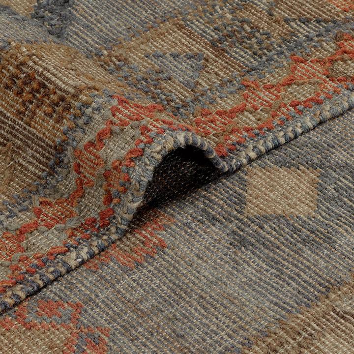 Produktbild Loberon Teppich Exeter orange/blau (200 x 200 cm)