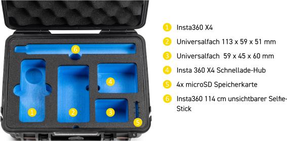 Actual product image B+W BW Outdoor Cases Type 1000 for Insta360 X4 (black) (X4)