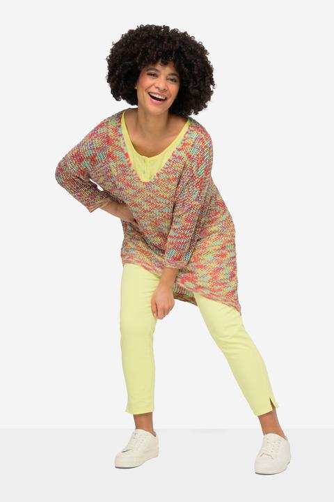 Produktbild Angel of Style Pullover, oversized, Lochstrick, V-Ausschnitt, 3/4-Ärmel (56)