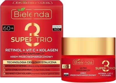 Productafbeelding Bielenda Super Trio Retinol Vitamine C Collageen Ultra Herstellende Anti-Rimpel 60 Crème 50ml (Lichaamscrème, 50 ml)