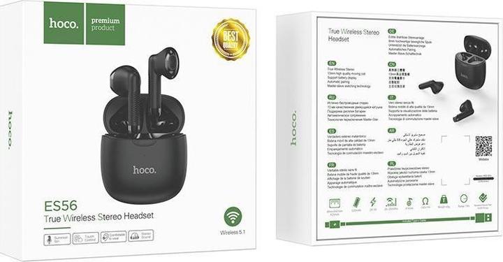 Actual product image Hoco - Wireless Earbuds Scout (ES56) - TWS with Bluetooth 5.1 - Black (4 h, Wireless)