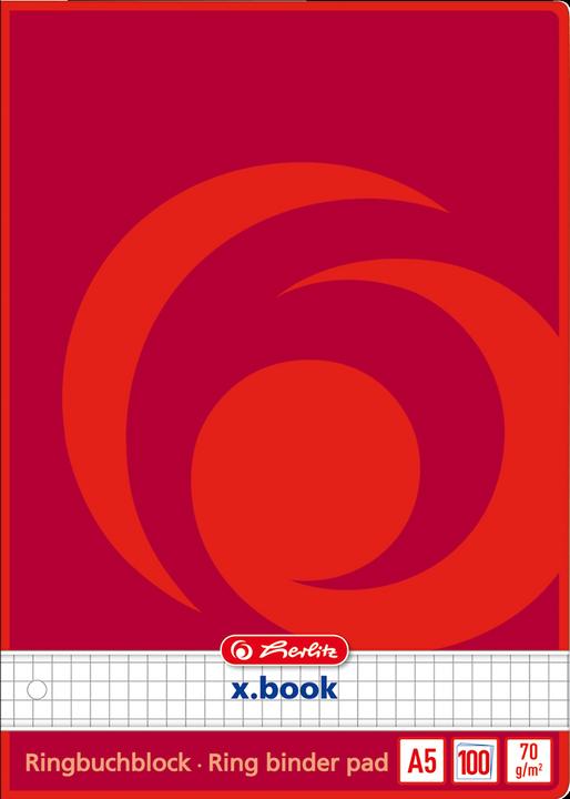 Actual product image Herlitz Ring binder DIN A5, 100 sheets, squared (A5, Checked, No binding)