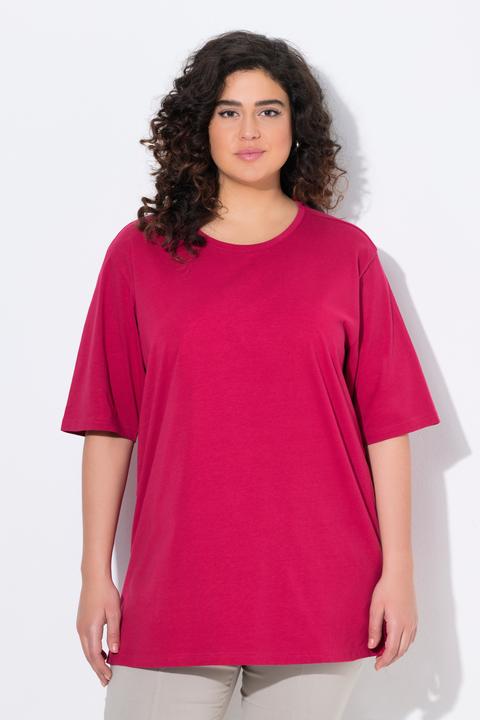Actual product image Ulla Popken Basic Round Neck Short Sleeve Relaxed Fit Tee (42, 44)