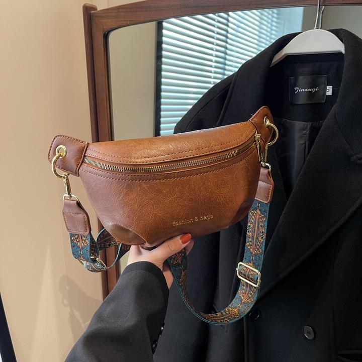 Immagine prodotto Only-Bags.Store Borsa da petto vintage monocolore, borsa a tracolla retrò, borsa casual da donna e borsa con cintura
