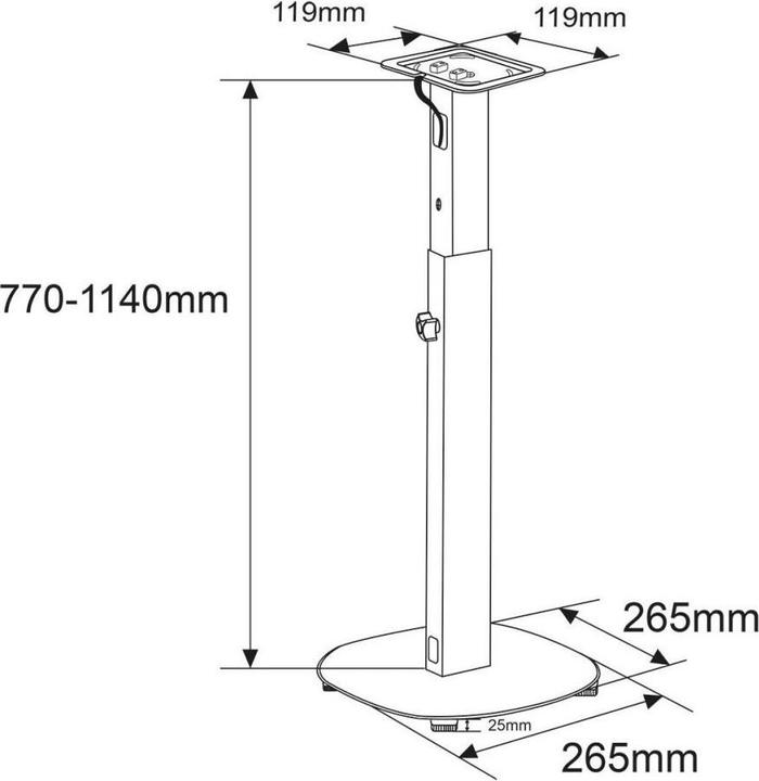 Actual product image Nedis Speaker holder | Sonos® One SL™ / Sonos® One™ / Sonos® PLAY:1™ | Stand | 10 kg | Höhenv (1 pcs., Stand, Height-adjustable)