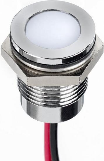 Produktbild RS PRO 14mm flush IP67 sealed chr LED,white 24V