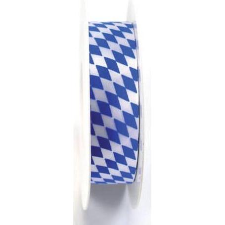 Thumbnail - Goldina, Geschenkverpackung, Loy Rautenband 25mmx25m weiss blau (Geschenkband)