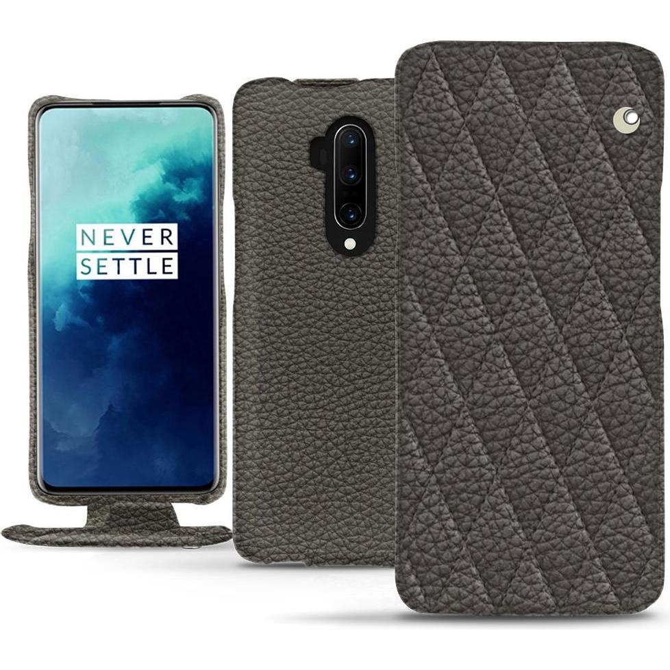 Noreve Lederschutzhülle vertikal (OnePlus 7T Pro), Smartphone Hülle, Grau
