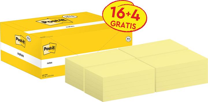 Actual product image Post-it Adhesive notes package yellow (76 x 127 mm)