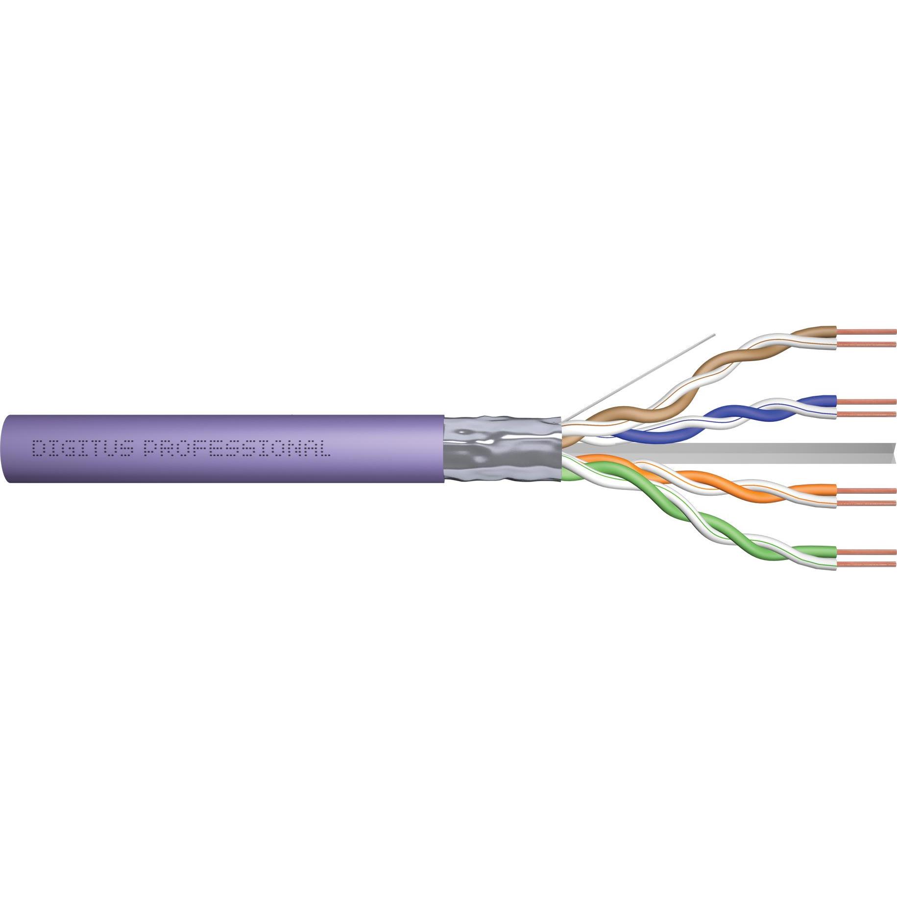 Digitus Cavo di installazione Cat.6 f/UTP dca AWG 23/1 LSOH 100m viola (F/UTP, CAT6, 100 m), Cavo di rete