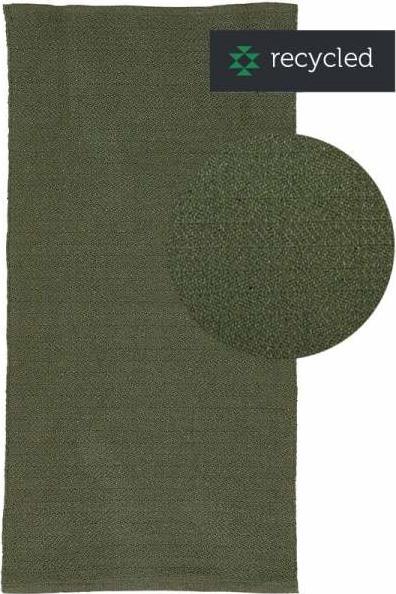 Actual product image Liv Interior Cotton rug Herringbone 70 cm x 140 cm, Green (70 x 140 cm)