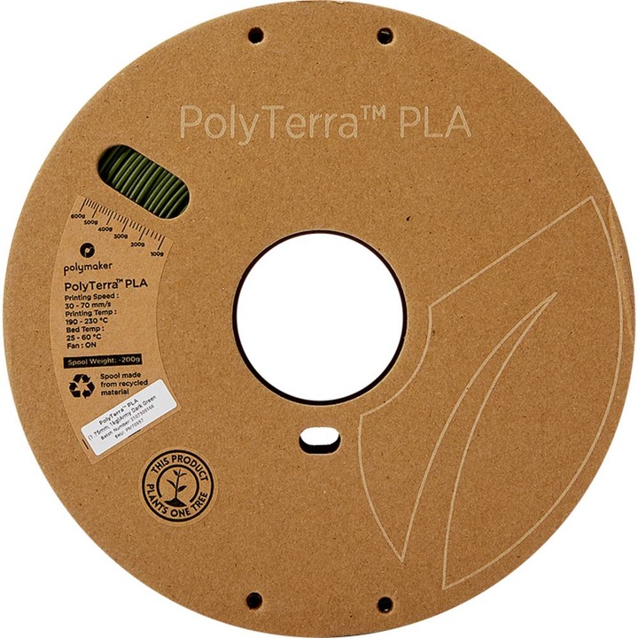 Image du produit Polymaker PolyTerra (PLA, 1.75 mm, 1000 g, Vert)