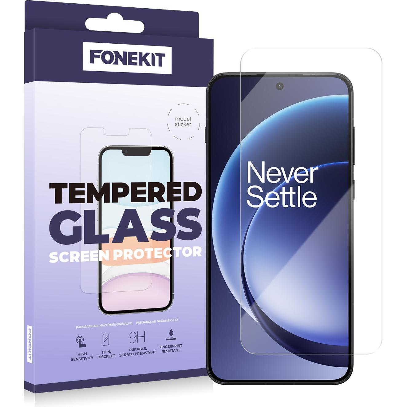 FoneKit OnePlus 15R Tempered Glass (1 pz., OnePlus 15R), Pellicola protettiva smartphone, Trasparente