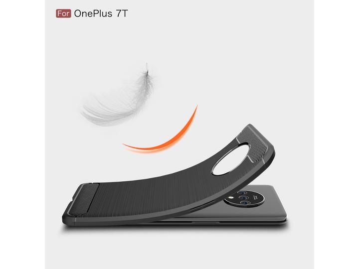 Actual product image Screenguard OnePlus 7T Cover Carbon Brushed Soft TPU (OnePlus 7T)