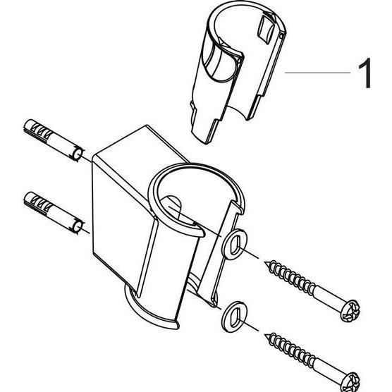 Thumbnail - hansgrohe, Duschgleitstange + Brausehalter, HG Brausehalter PORTER'CLASSIC für Schlauch mit konischer Mutter chrom