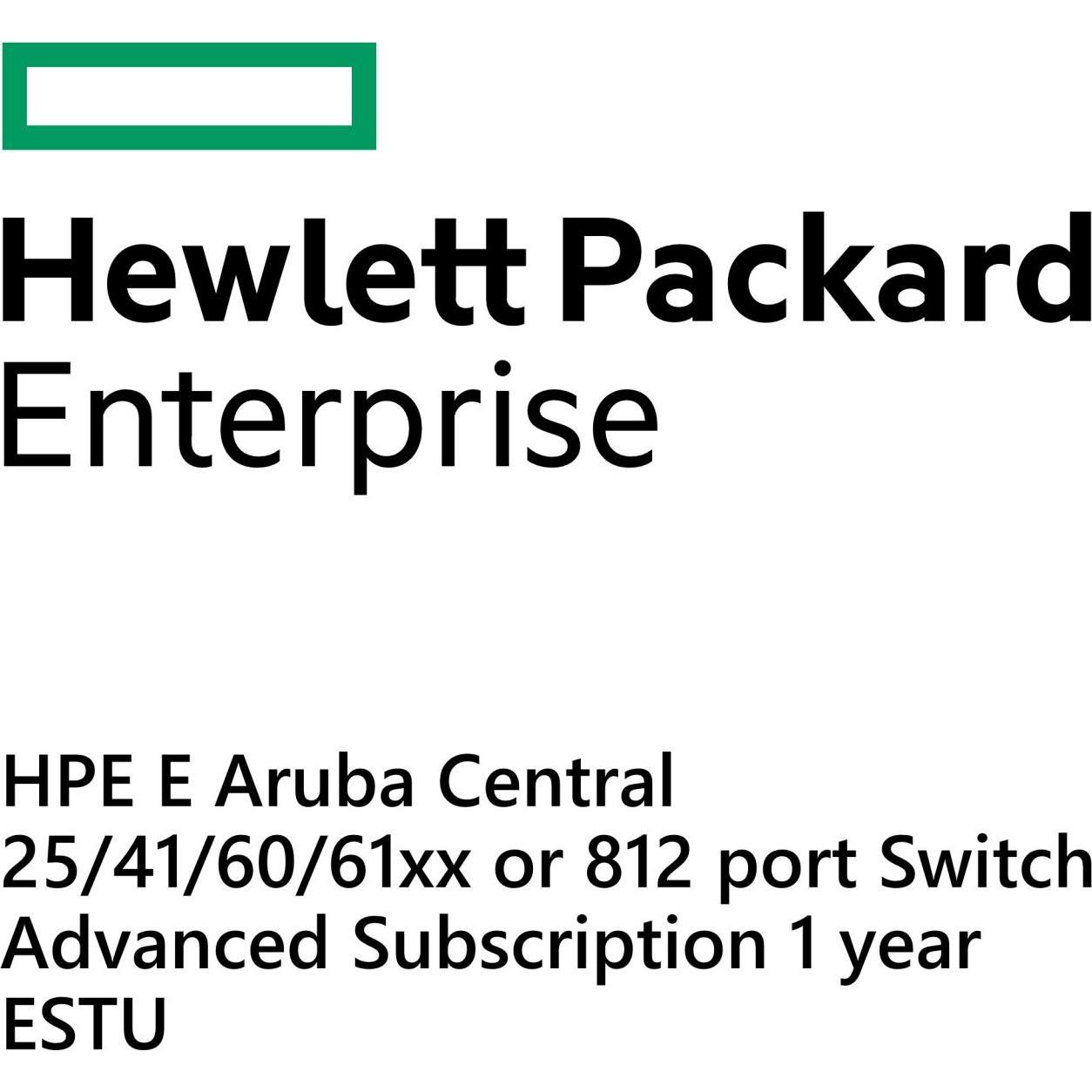 Thumbnail - HPE E Aruba Central, 25/41/60/61xx or 8-12 port Switch, Advanced Subscription, 1 year, E-STU (12 Ports), Netzwerk Switch