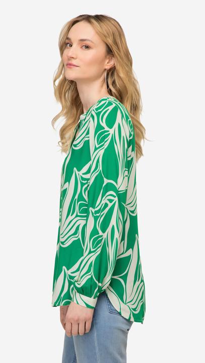 Produktbild Laurasøn Bluse, grafischer Blütenprint, Stehkragen, Langarm (M)