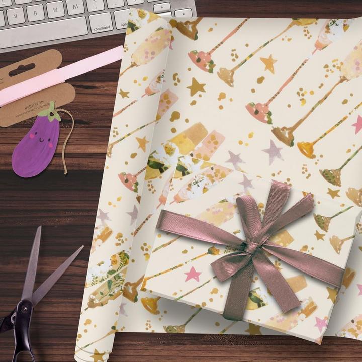 Produktbild Glick Geschenkpapier Champagner (1x)