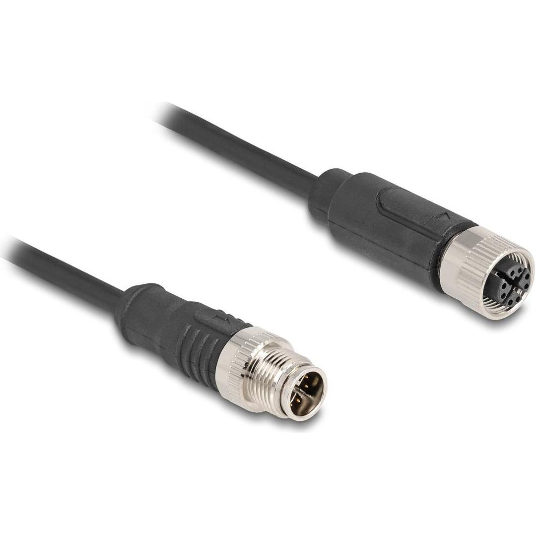 Delock Cavo M12 con codice X da spina a 8 pin a presa PVC 1 m (S/FTP, CAT5e, 1 m), Cavo di rete