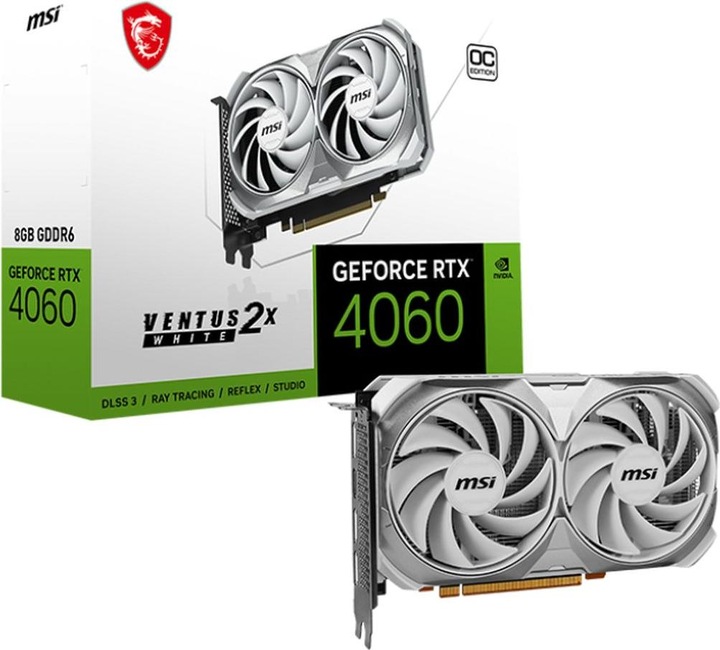 Image du produit MSI GeForce RTX 4060 VENTUS 2X WHITE OC (8 Go)
