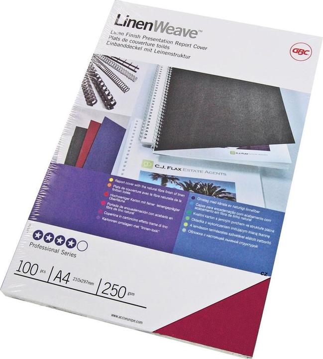GBC LinenWeave - cardboard A4 100 pcs - red
