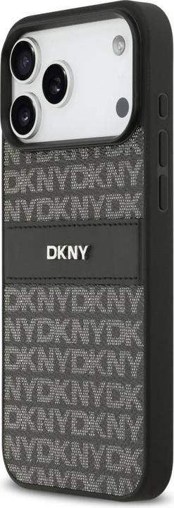 Produktbild DKNY Case Repeat Texture Pattern with Tonal Stripe for iPhone 17 Pro Max black (Apple iPhone 17 Pro Max)
