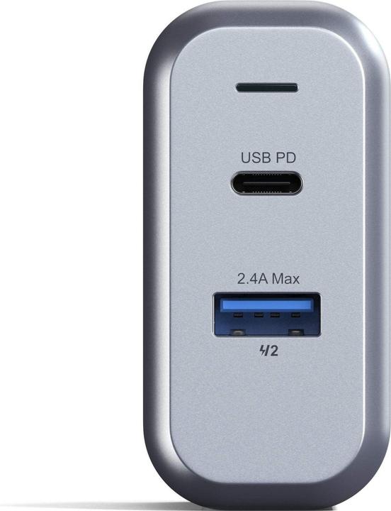 Productafbeelding Satechi Muurlader met dubbele poort USB C/A Space Gray (30 W, 1 portie)