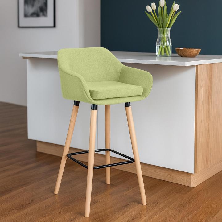 Image du produit CLP Tabouret de bar Grant Tissu, vert clair
