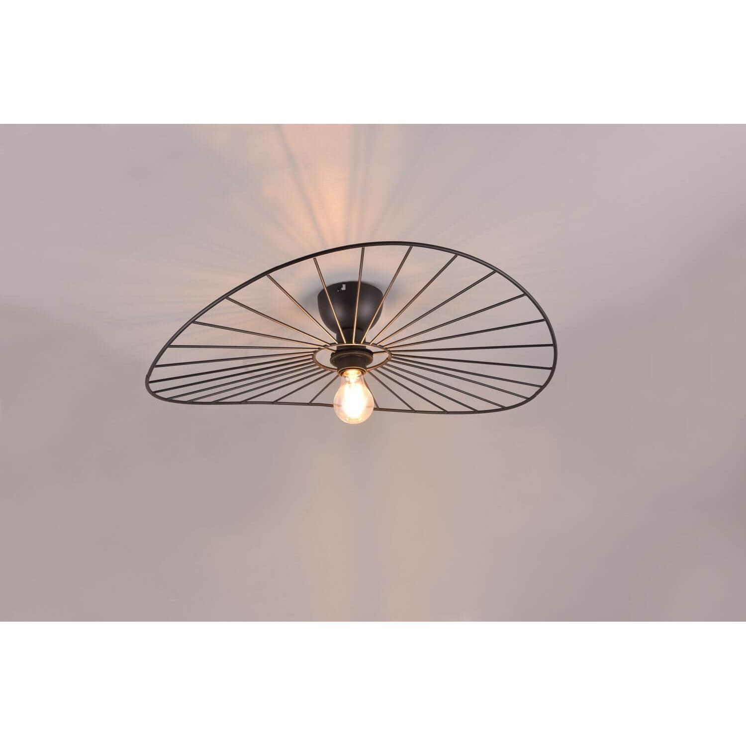 Reality, Wandleuchte + Deckenleuchte, Chapeau Deckenleuchte E27 ⌀60cm Schwarz Matt