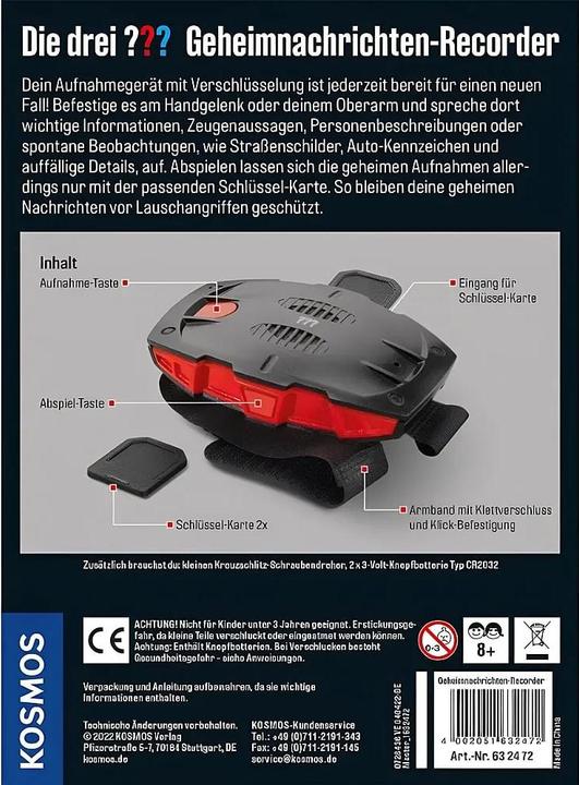 Actual product image Kosmos The Three??? Secret Message Recorder (German)