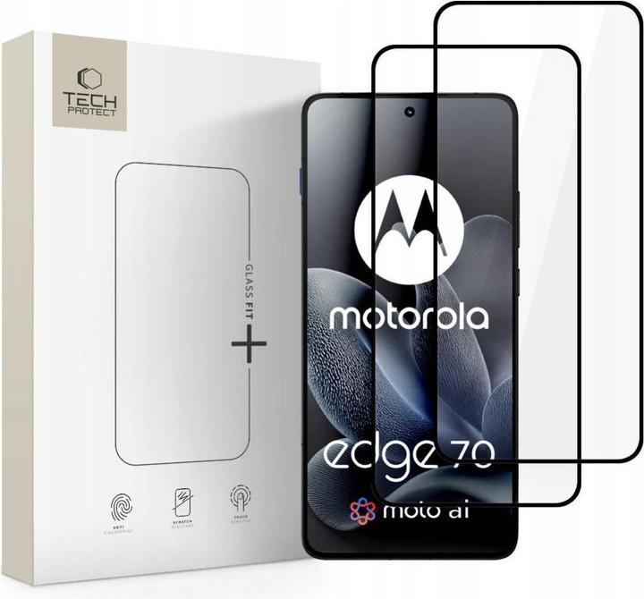 Produktbild Spigen Szkło Hartowane Tech-Protect Glass Fit+ 2-Pack Motorola Edge 70 5g Black (AUX Kabel)