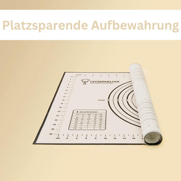 Produktbild Leckerhelfer Premium Backmatte / Rutschfeste Backunterlage XXL 60 x 40 cm (60 x 40 cm)
