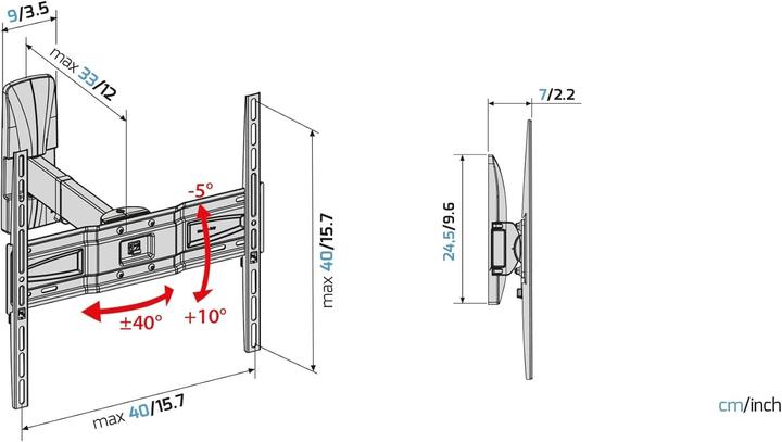 Actual product image Meliconi SlimStyle Plus 400 SR - TV wall mount (40-50 in.) (Wall, 37 kg, 40" - 50")