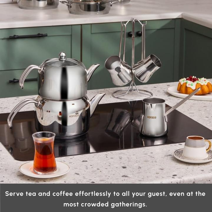 Actual product image Karaca Belgrade 15-Piece Stainless Steel Wedding Set with Teapot (Pot, Stainless steel)