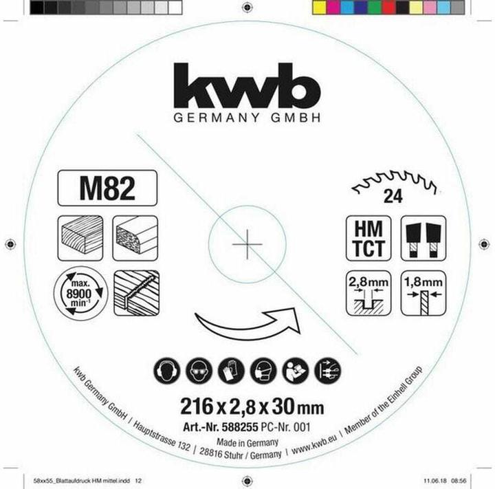 Produktbild kwb 588255 Kreissägeblatt 216 x 30mm 1St.