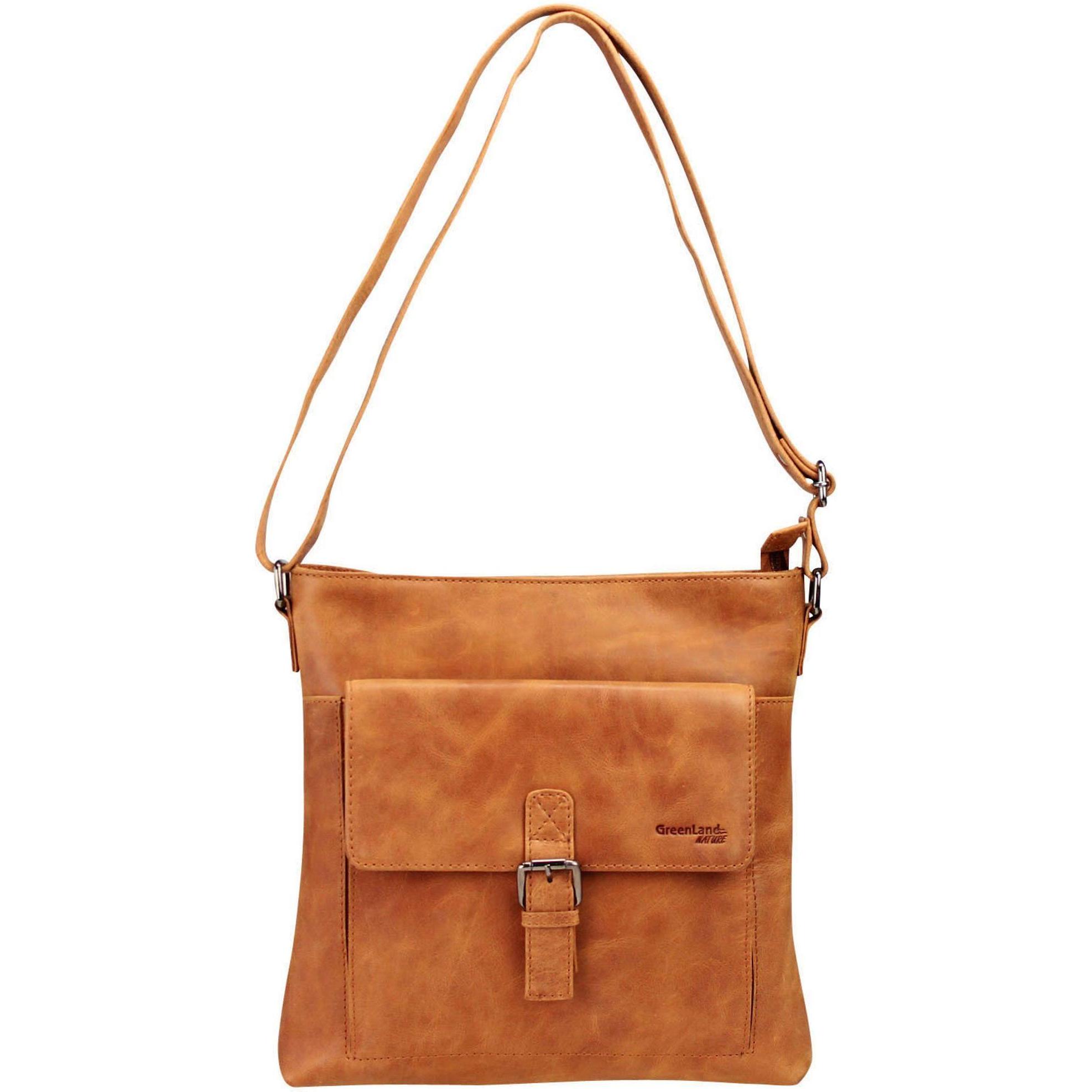 Greenland Nature, Handtasche, Light Umhängetasche Leder 29 cm, Beige