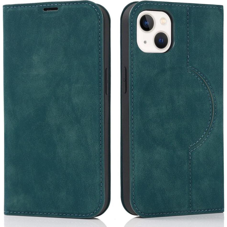 Cover-Discount iPhone 15 - MagSafe Flip Case RFID blau (Apple iPhone 15), Smartphone Hülle, Blau