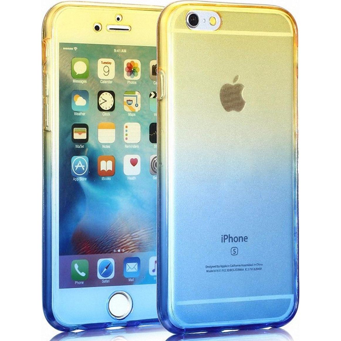 König Design Apple iPhone 5 / 5s / SE Full Body 360 Silikon Handyhülle Case Hülle Gelb / Blau (Apple iPhone 5), Smartpho...