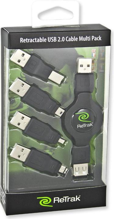 Actual product image ReTrak EUCABLERU2M USB cable 1 m USB 2.0 USB A Black (1 m, USB 2.0)