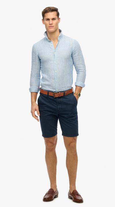 Actual product image Superdry VACATION L/S LINEN SHIRT Heren Overhemd (S)