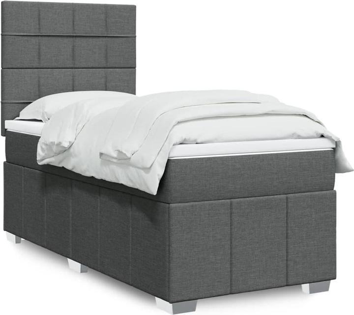 Produktbild vidaXL Bo x springbett mit Matratze 90 x 190 cm Stoff (90 x 190 cm)