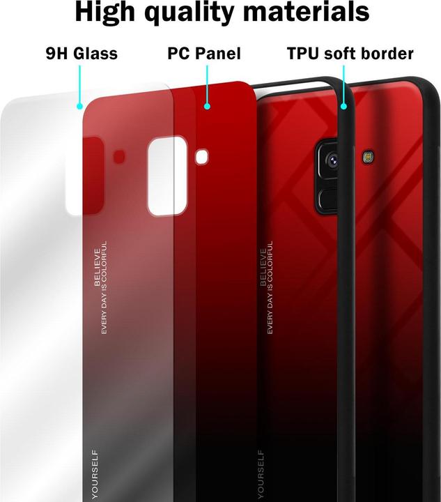 Produktbild Cadorabo TPU 2 Farben Glas Cover (Samsung Galaxy A8 (2018))