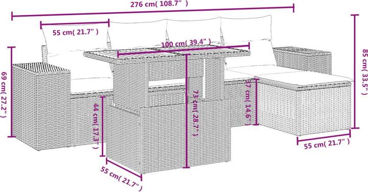 Produktbild vidaXL Garten Sofagarnitur