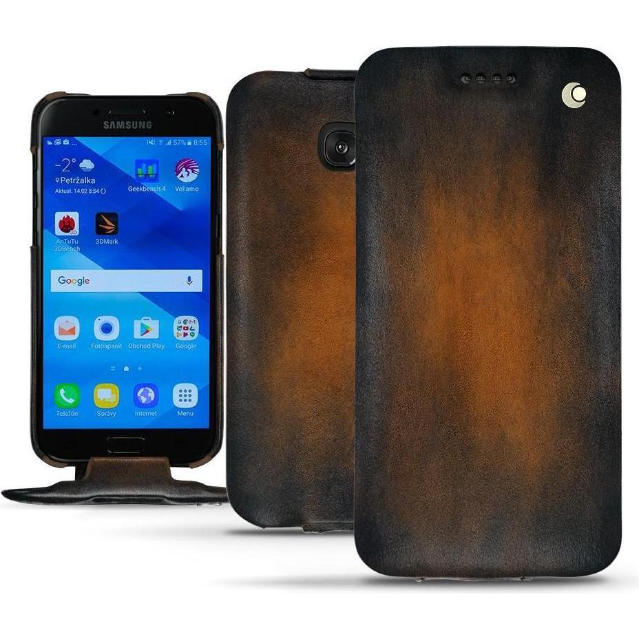 Noreve Lederschutzhülle vertikal (Samsung Galaxy A3 (2017)), Smartphone Hülle, Braun