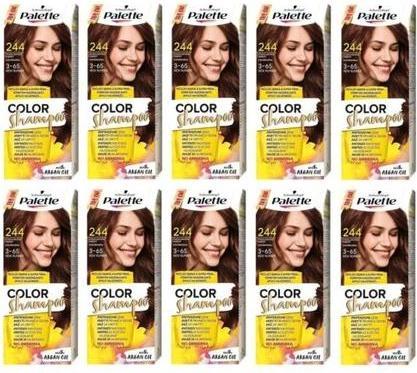 Schwarzkopf Palette Color Shampoo Hair Color 3-65 244 Coffee Brown - Pack of 10